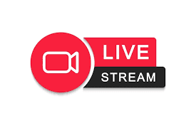A red and black icon of the Live Stream