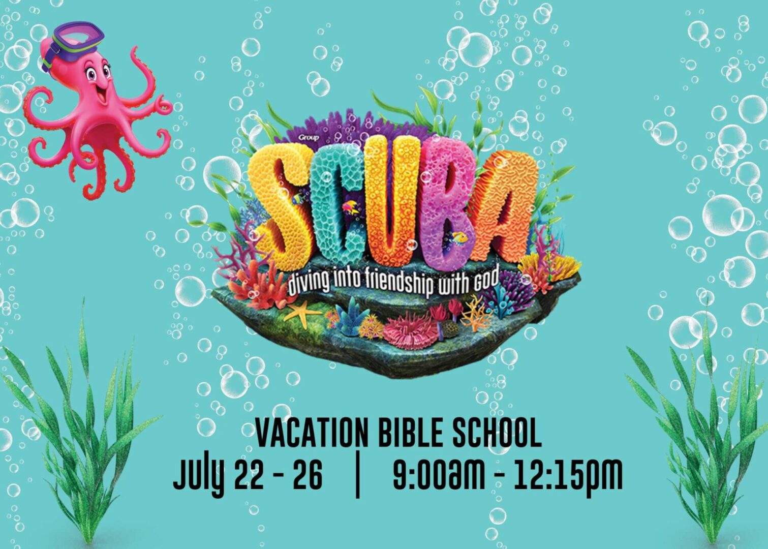 A picture of Save the date for vacation bible school