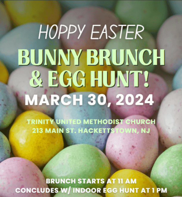 A poster on bunny brunch and egg hunt